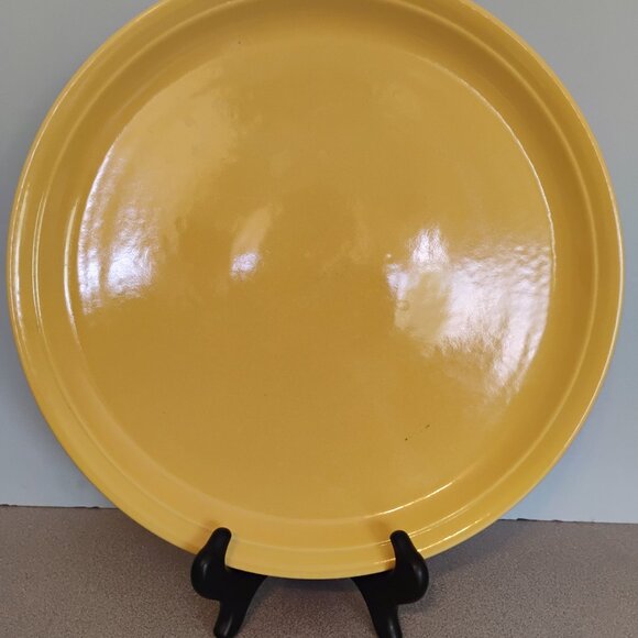 Bock Basics Cerind Mustard Yellow Large Round Platter - Picture 2 of 4